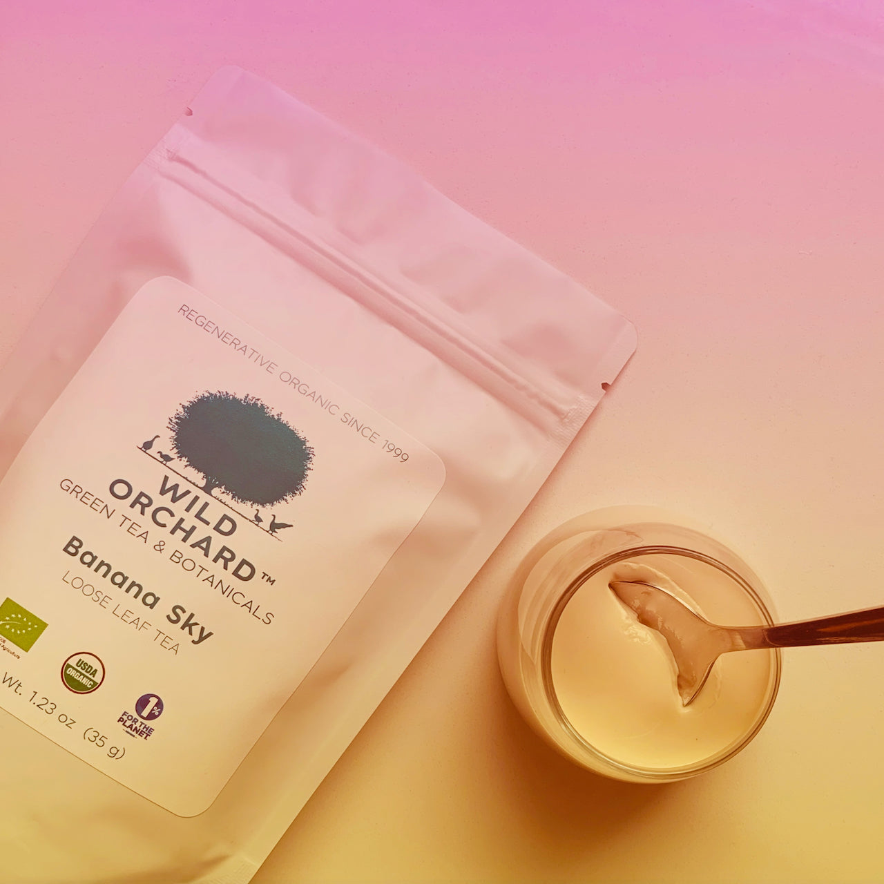 Banana Sky Panna Cotta Recipe with Wild Orchard Teas