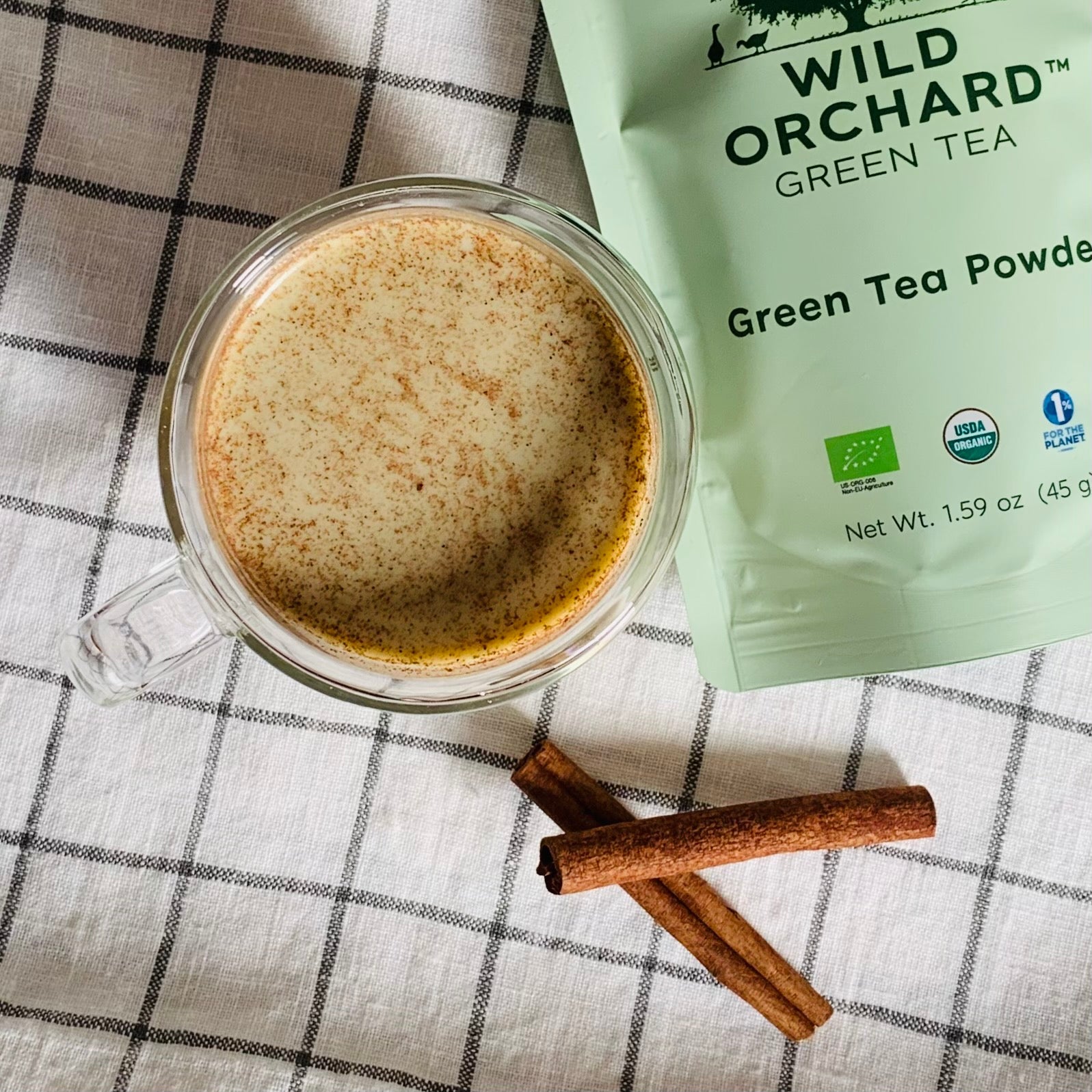 Cinnamon Green Tea Latte Recipe by Wild Orchard Tea, image of Cinnamon Green Tea Latte