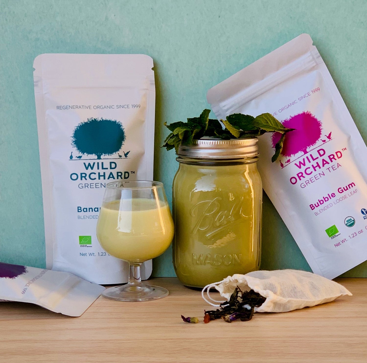 Blended Green Tea Latte Recipes by Wild Orchard Tea, image of lattes