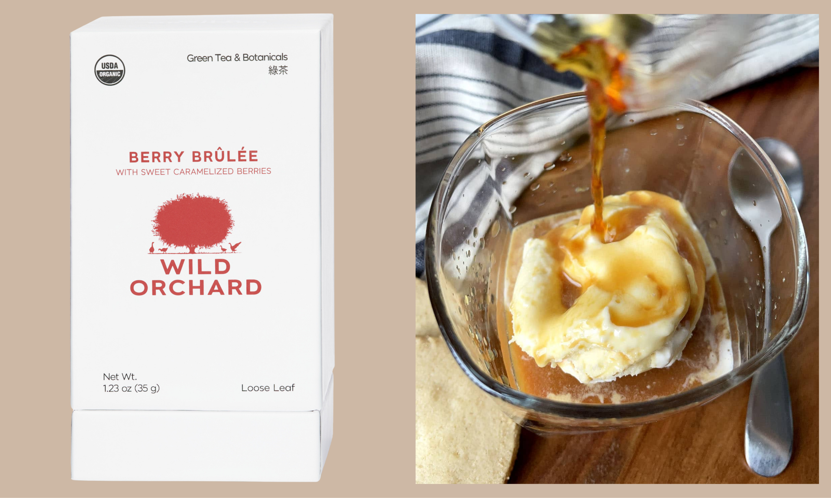 Blog: A Scoop of Calm: Berry Brûlée Green Tea Affogato by Wild Orchard, image of green tea affogato by Wild Orchard