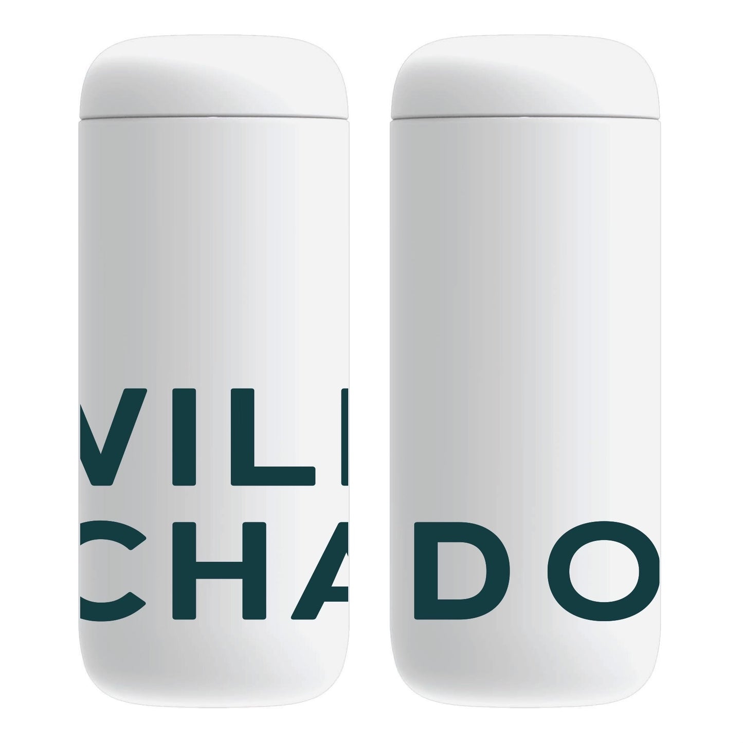 FELLOW Ceramic Coated Thermos in white with Letters for Wild Orchard Teas