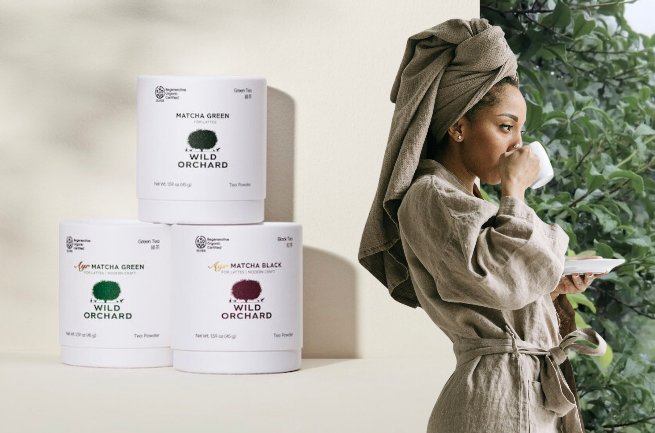 Blog: Rooted in Care: Why Wild Orchard Tea Is More Than Just a Cup, image of a woman drinking tea