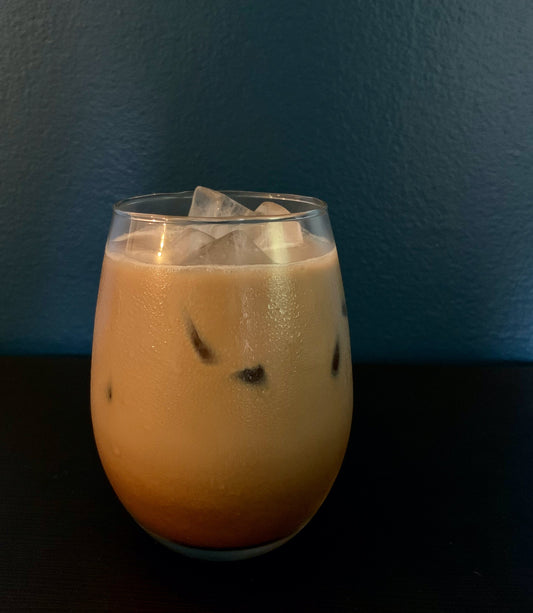 Ayr Matcha Black Latte Recipe by Wild Orchard, image of Ayr Matcha Black Latte in a glass