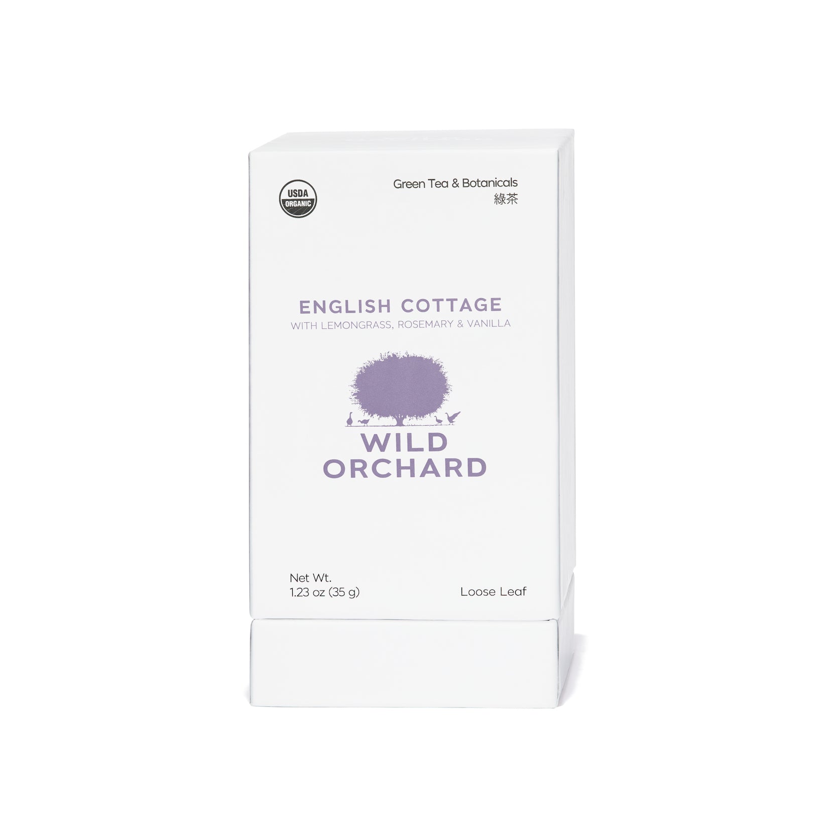 English Cottage - Loose Leaf Green Tea by Wild Orchard Tea, image of recyclable box