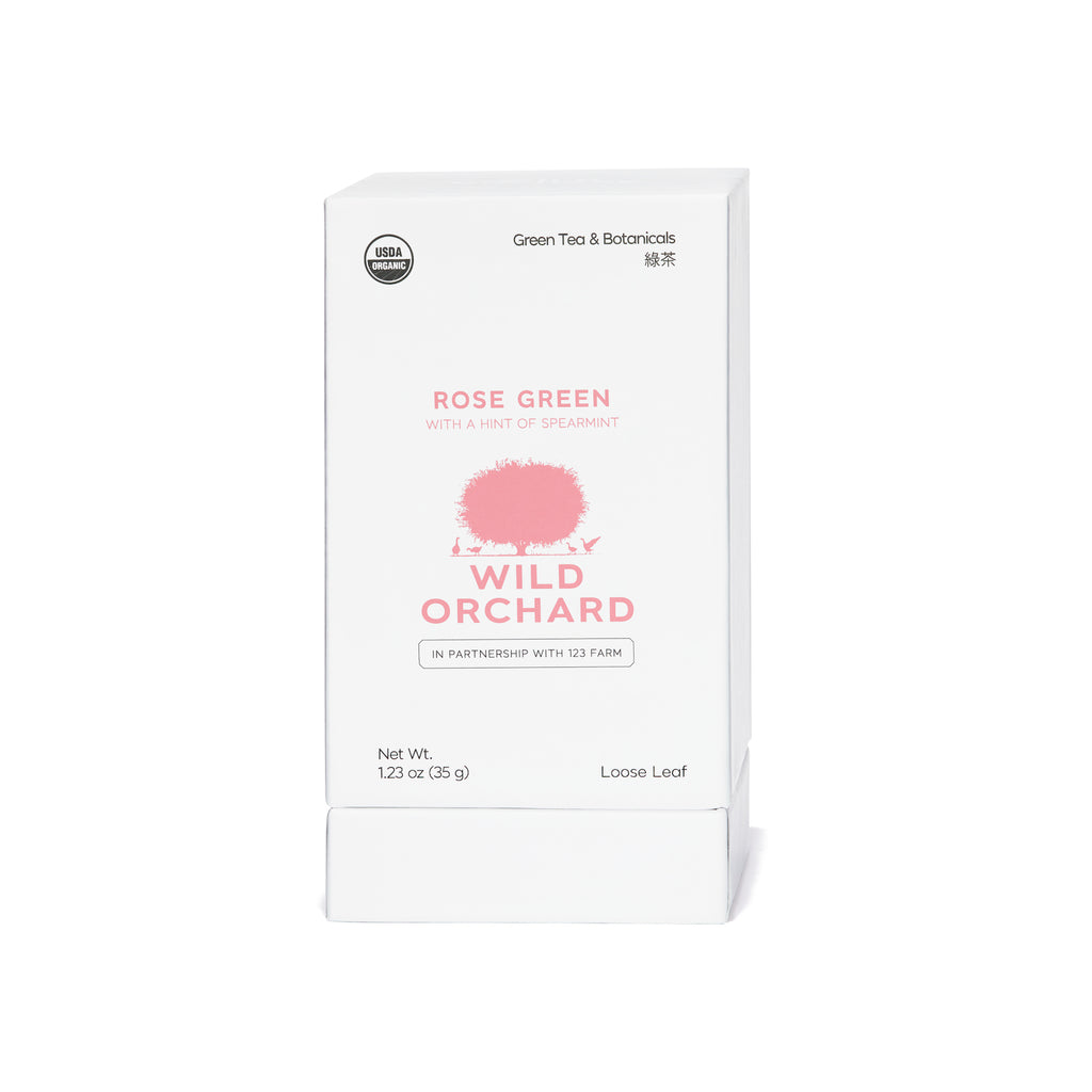 Rose Green Tea - Loose Leaf by Wild Orchard Tea, image of packaging