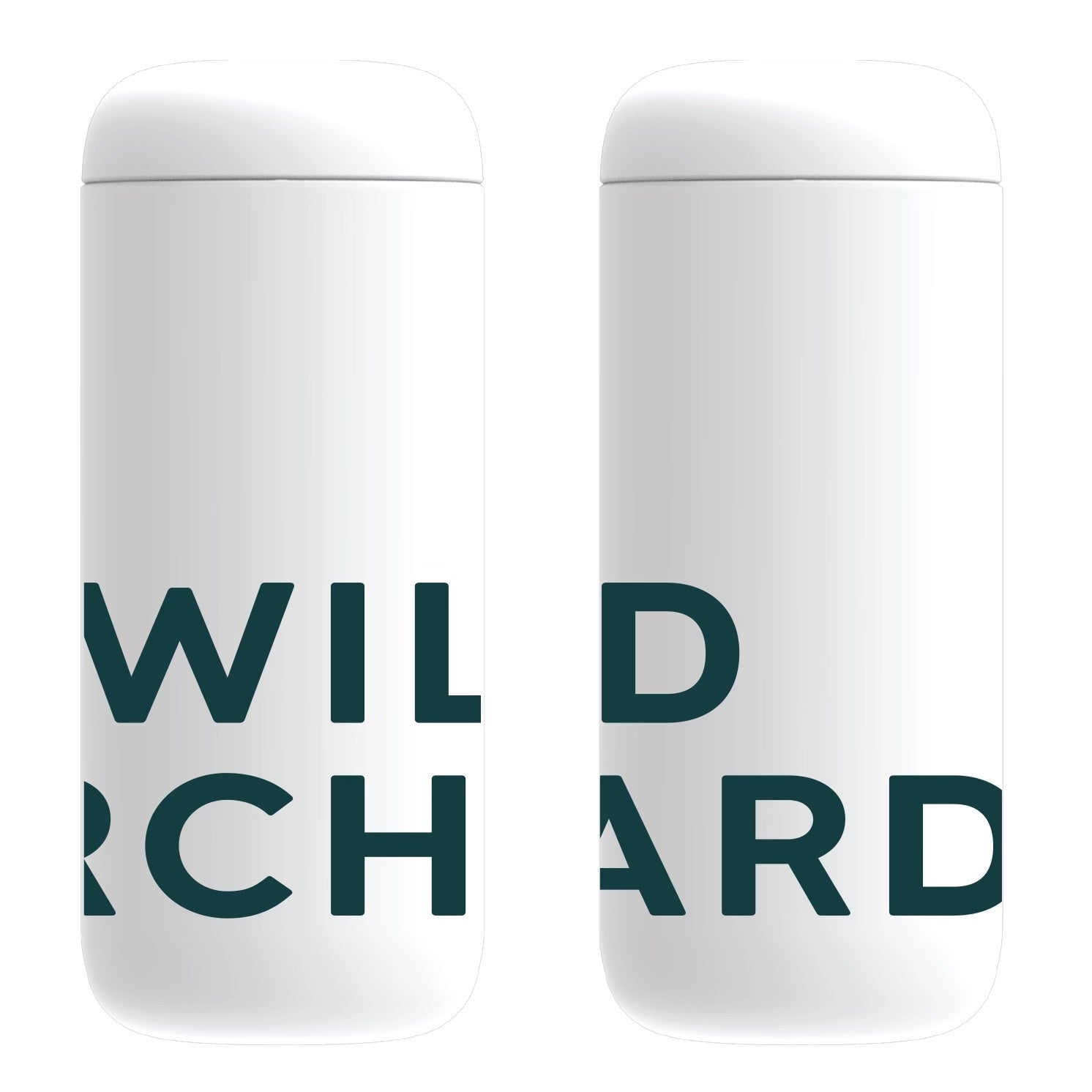 FELLOW Ceramic Coated Thermos in white with Letters for Wild Orchard Teas