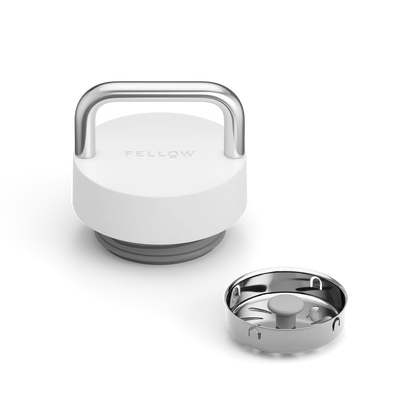 The Carry Lid by FELLOW, a leak proof lid for tea thermos in Matte White, at Wild Orchard Teas
