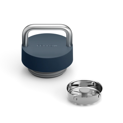 The Carry Lid by FELLOW, a leak proof lid for tea thermos in Stone Blue, at Wild Orchard Teas