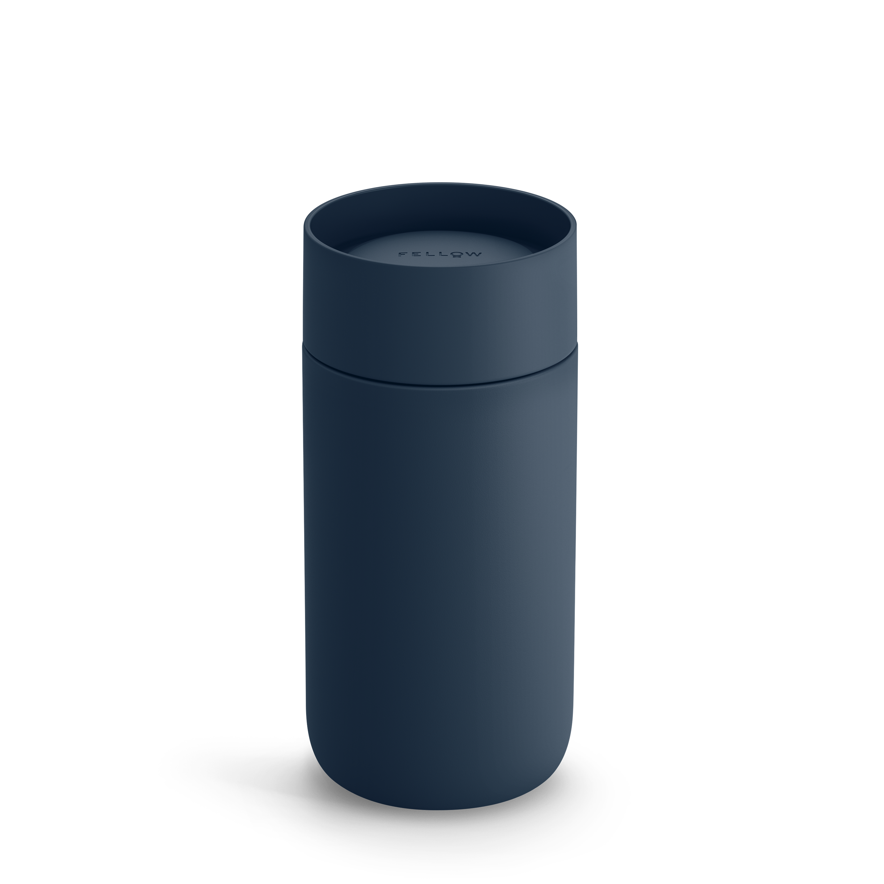 Magnetic Sip Lid by FELLOW Thermos at Wild Orchard Teas, image of lid on thermos in stone blue