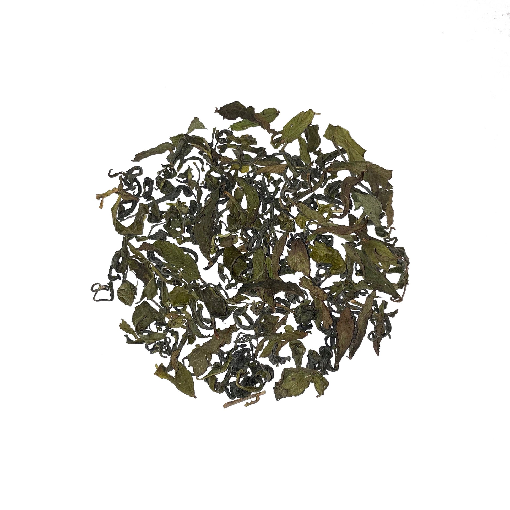 Spearmint Green Tea - Loose Leaf by Wild Orchard Tea, image of tea leaves