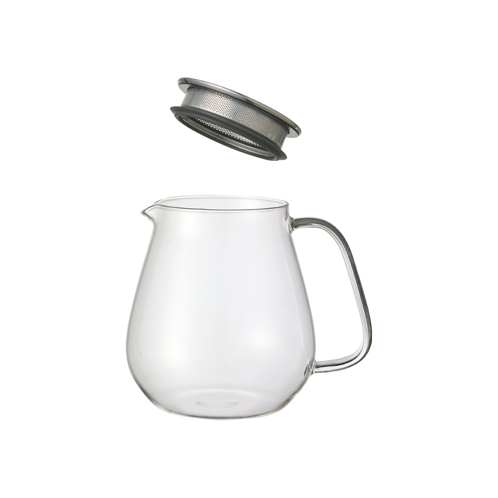 KINTO Easy Glass Teapot with Stainless Steel Cover-Strainer at Wild Orchard Tea, large size