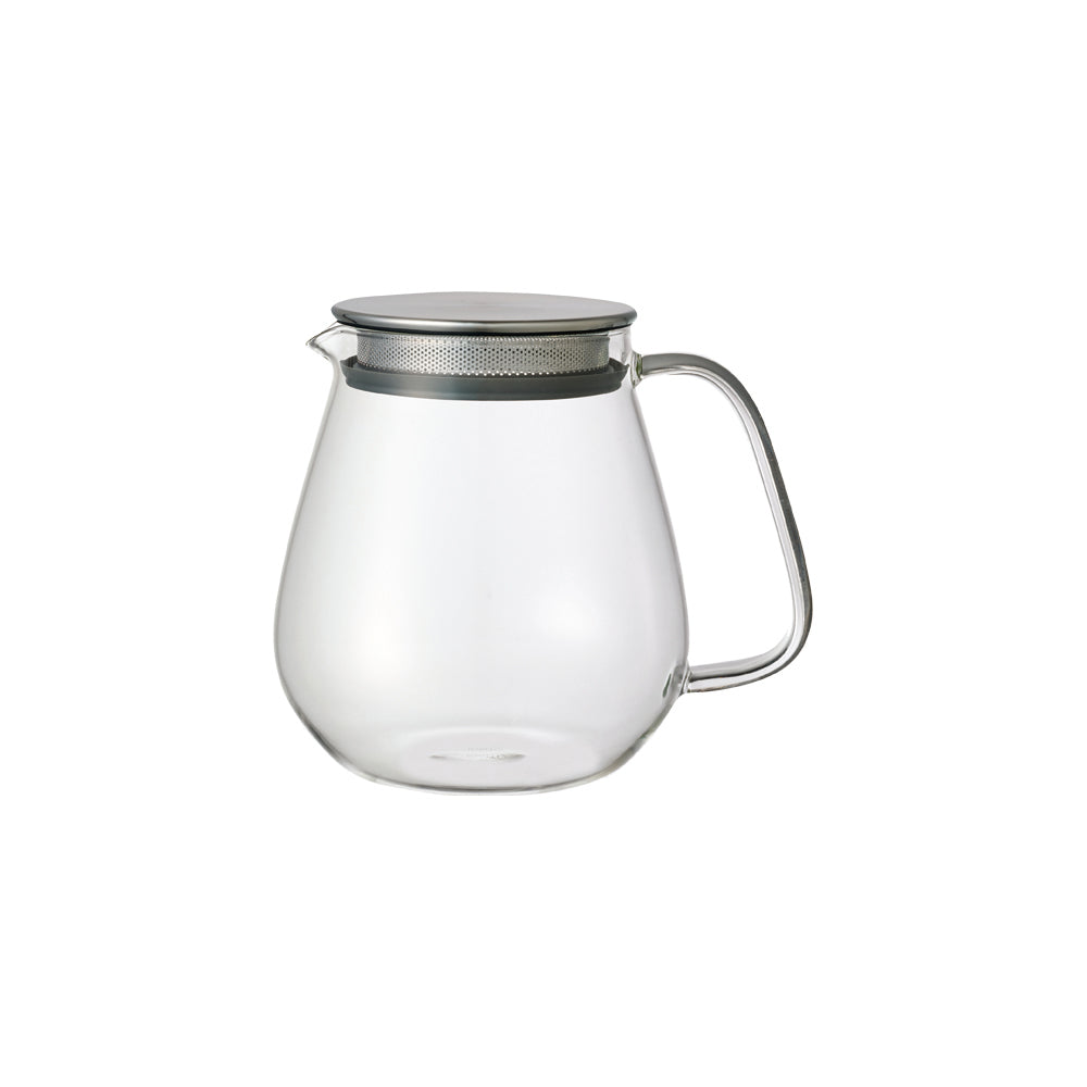 KINTO Easy Glass Teapot with Stainless Steel Cover-Strainer at Wild Orchard Tea, large size