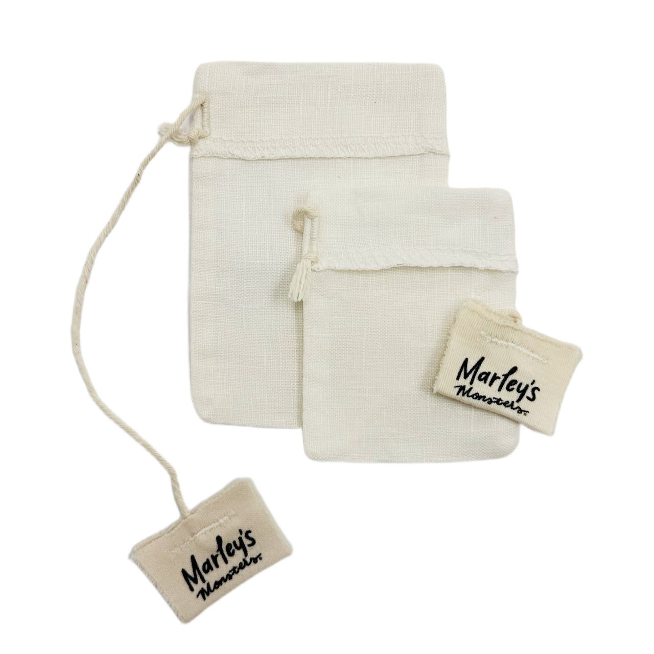 Marley's Monsters Organic Reusable Tea Bags offered at Wild Orchard Tea, image of two bags