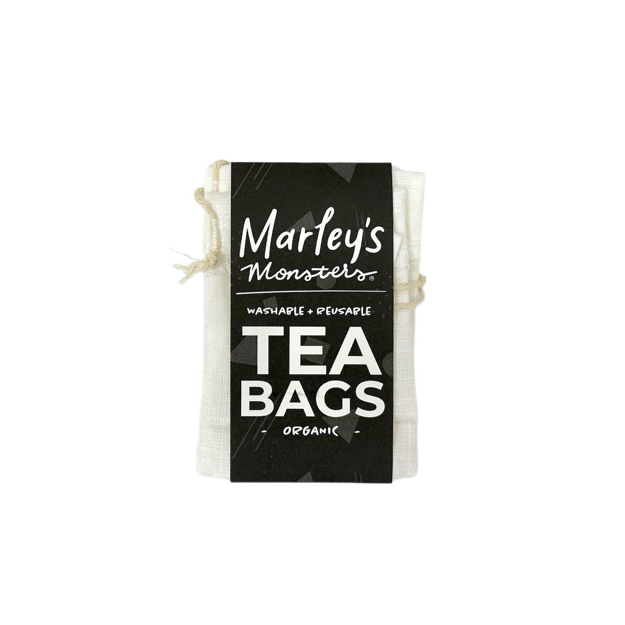 Marley's Monsters Organic Reusable Tea Bags offered at Wild Orchard Tea, image of tea bags presentation