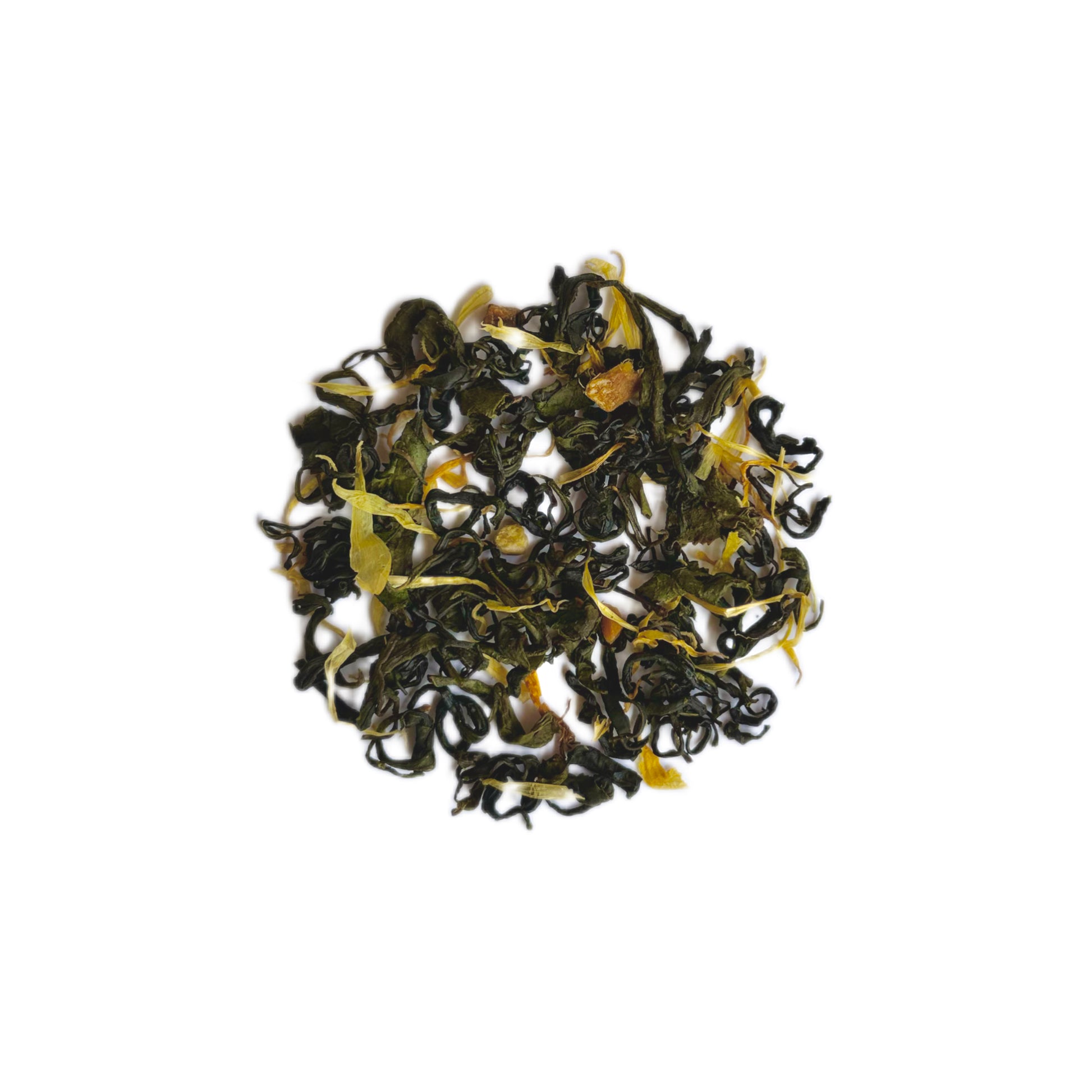 Morning Citrus - Loose Leaf Green Tea by Wild Orchard Tea, image of leafs